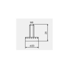 Мини пинго черно  M6 x 25  кръгла основа