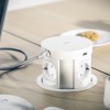 Контакт-разклонител за вграждане с 4 гнезда модел MULTI BOX, 2usb входа, Индукционно зарядно,  4 Шуко,  Бял