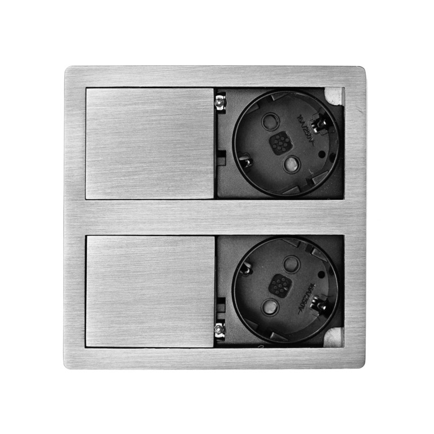 Контакт за вграждане VERSA HIT DUO 2Shuko плъзгащи капаци водоустойчив